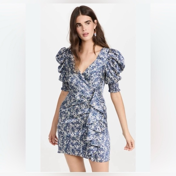 Cinq à Sept Women's Blue Lucinda Floral Print Ruffled Dress - Picture 4 of 13